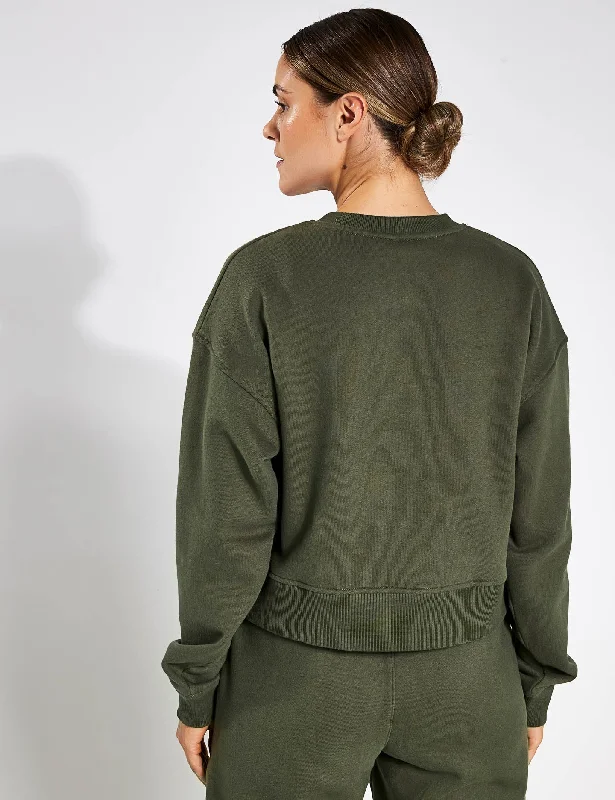 Becca Cropped Sweater - Olivine