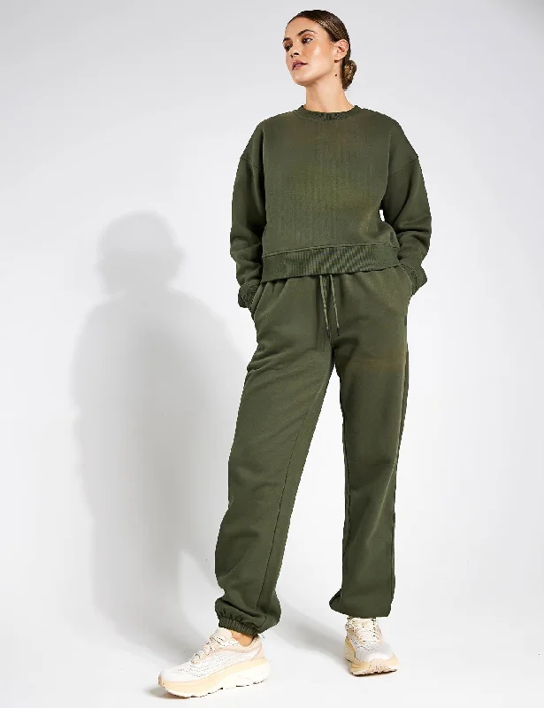 Becca Cropped Sweater - Olivine