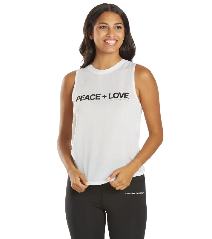 Spiritual Gangster Peace Active Muscle Tank White