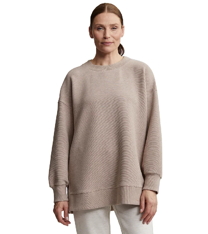 Varley Mae Longline Sweat Taupe Marl